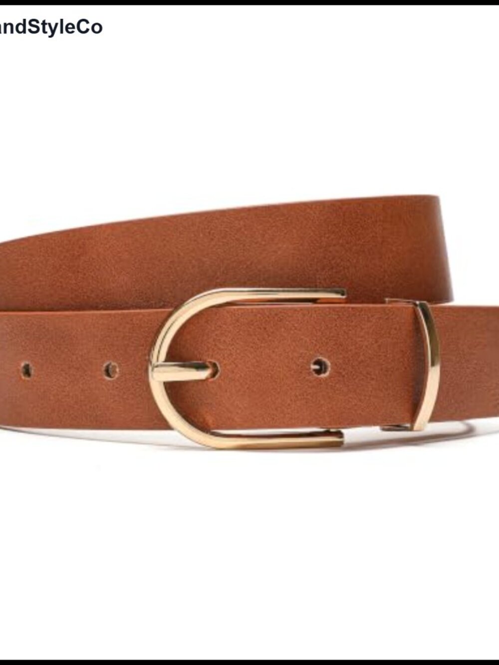 Women's Faux Leather Chic Belt for Jeans with Gold Buckle